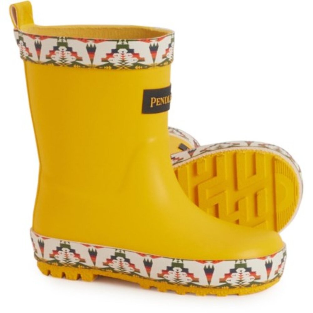 Pendleton Little Boys Tucson Mid Rain Plashing Puddles Boots New in Box 11/12